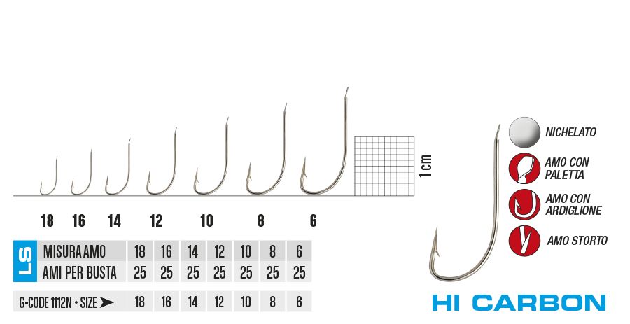 Gamakatsu Hi-Carbon LS-1112N / 421N n° 10 pz. 25